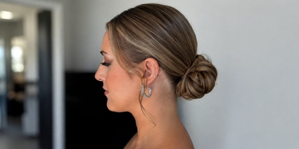 Trending Prom Hairstyles low-bun-with-face-framing-pieces