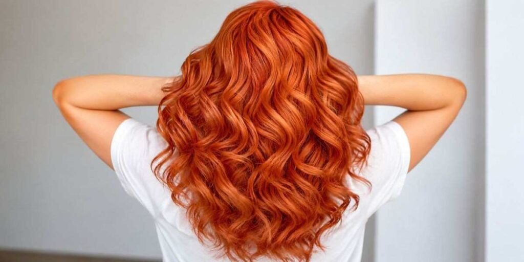 yellow-copper-highlights-on-curly-hair