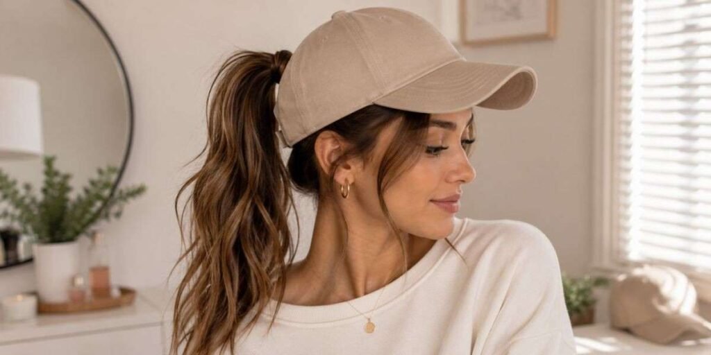 Baseball Cap or Hat Ponytail Lazy Day Hairstyles