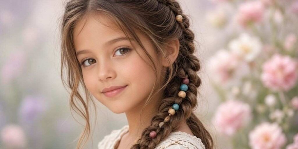 Boho Braid with Beads Little Girl Hairstyles 