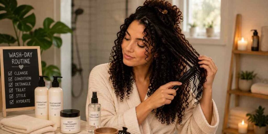 build-a-consistent-wash-day-routine Curly Hair Styling Tips