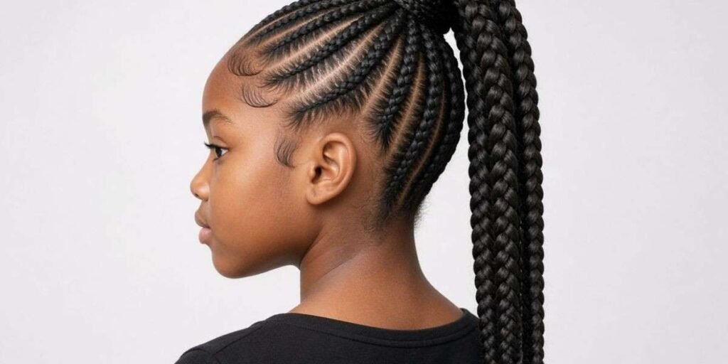 Feed-In Braided Ponytail Kids Braided Hairstyles
