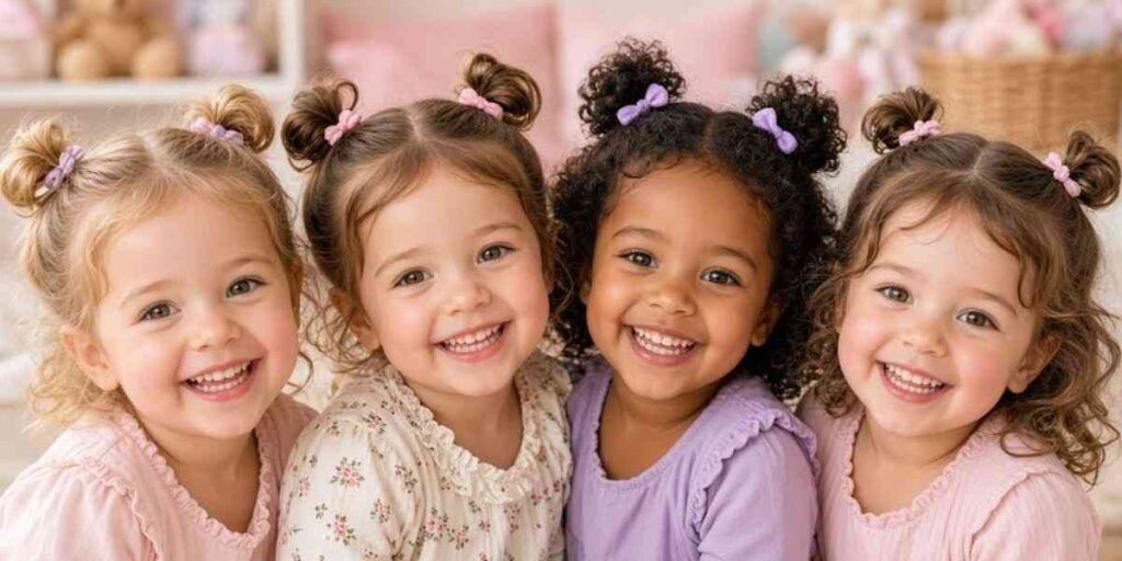 Mini Space Buns Toddler Girl Hairstyles