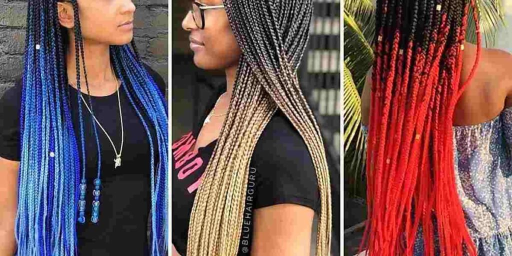 Ombre and Colored Box Braids Box Braids Styles