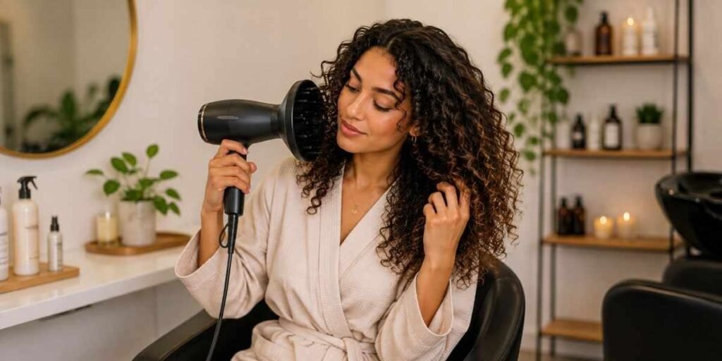 skip-the-direct-heat-diffuse-instead Curly Hair Styling Tips