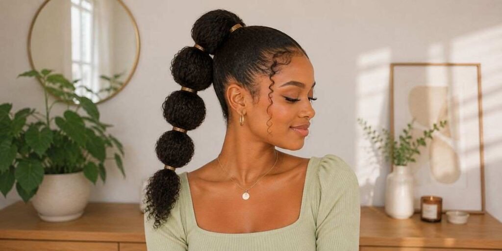 the-bubble-ponytail 4B Natural Hairstyles