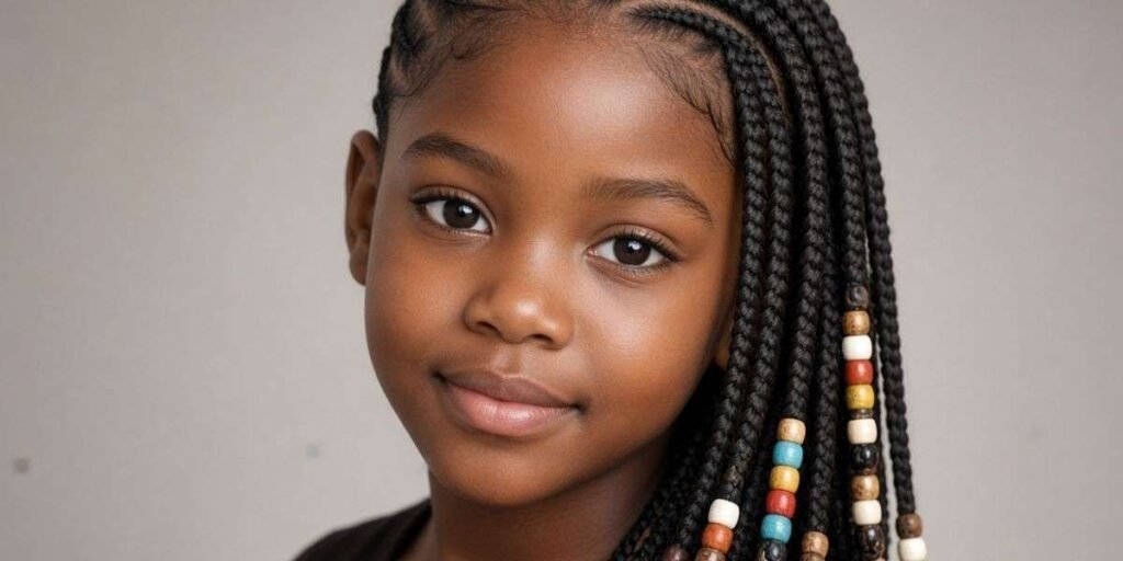 Tribal Braids with Beads Kids Braided Hairstyles