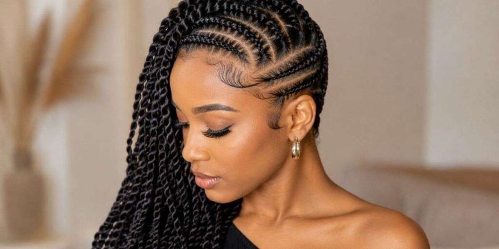 two-strand-twist-and-cornrow-combo Gorgeous Braided Hairstyles